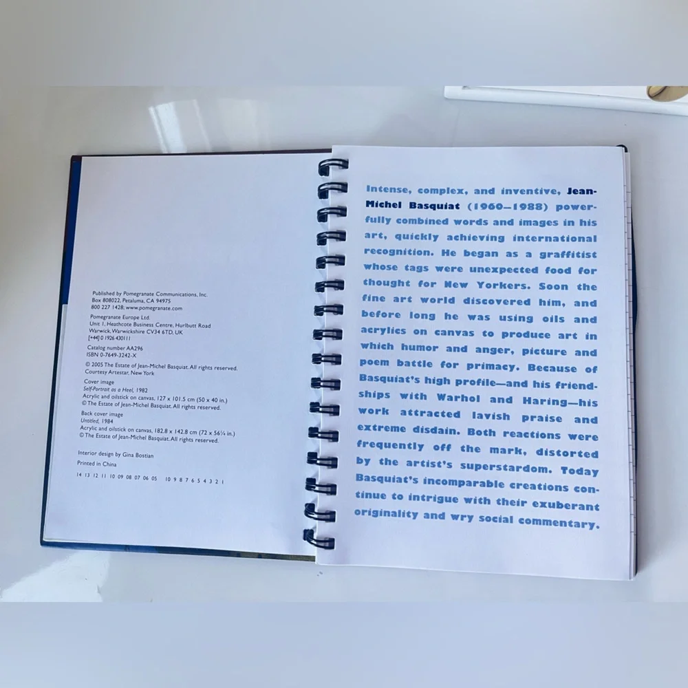 NEW! JEAN-MICHEL BASQUIAT SPIRAL BOUND LINED BLANK JOURNAL NWT